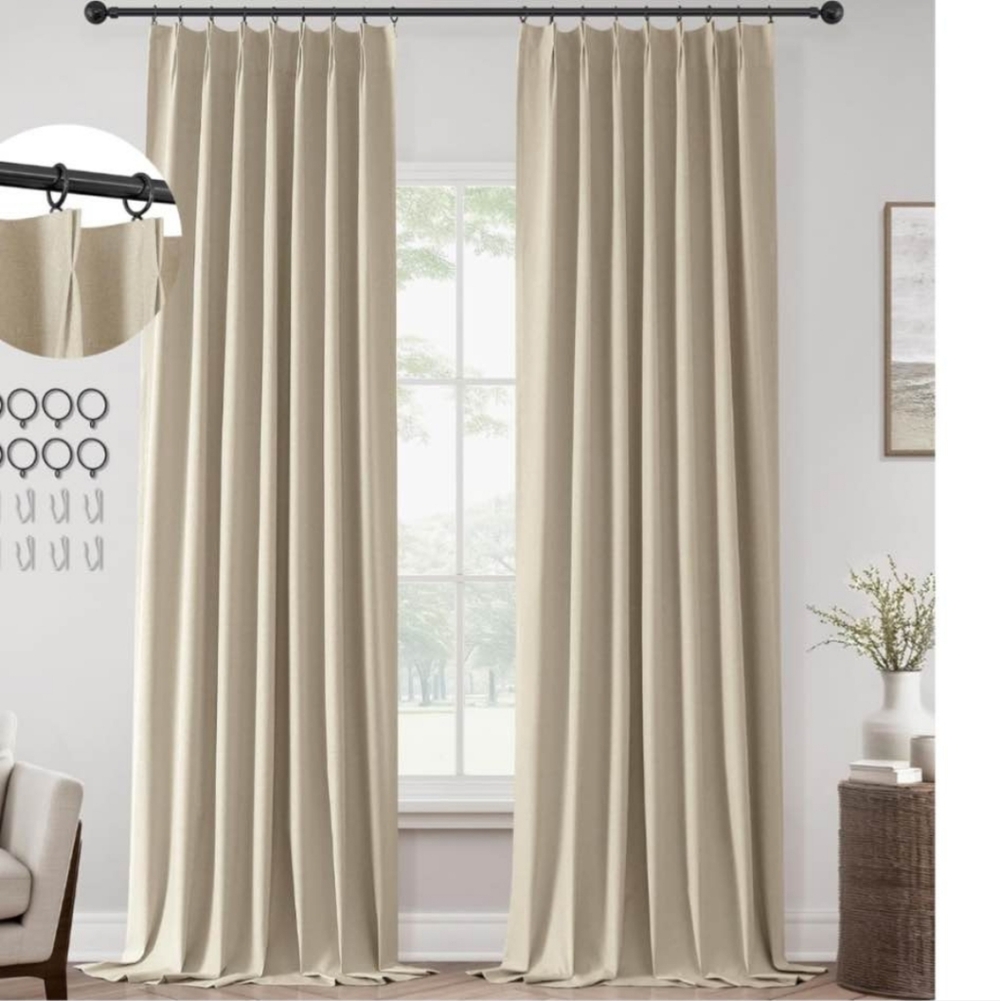 ChrisDowa Pinch Pleated Blackout Curtains 40x96, 2 panels